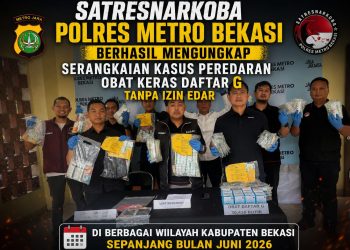 Satresnarkoba Polres Metro Bekasi Ungkap Peredaran Obat Keras Daftar G Tanpa Izin, Amankan 14 Tersangka dan Puluhan Ribu Butir Obat