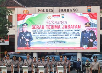 Kapolres Jombang Pimpin Sertijab Kasat Reskrim dan Sejumlah Kapolsek Jajaran