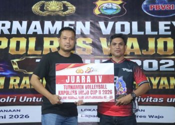Pererat Soliditas, Polres Wajo Gelar Final dan Penyerahan Piala Turnamen Voli Hari Bhayangkara