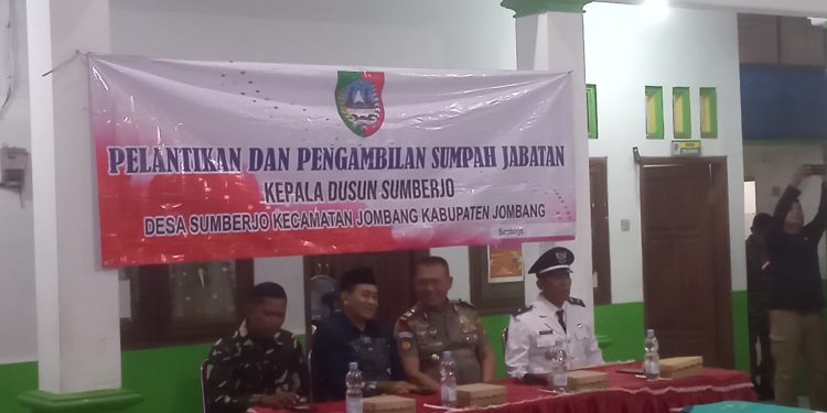 Pelantikan Kepala Dusun Sumberjo, Nanda Ari Hermawan Resmi Diambil Sumpah Jabatan