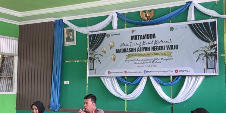 Kapolsek Belawa Sampaikan Pesan Kamtibmas kepada Peserta MATAMUDA MAN Wajo