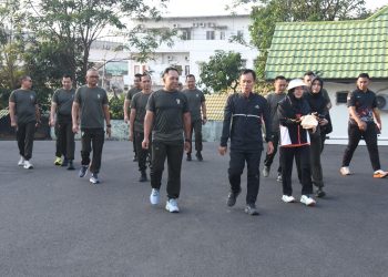 Danrem 044/Gapo Ikuti Olahraga bersama Pangdam II/Swj, perkuat soliditas jajaran