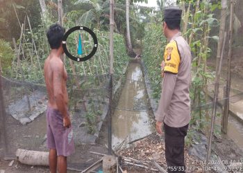 Bhabinkamtibmas Polsek Muara Telang Ajak Warga Desa Mekar Mukti Dukung Program Pekarangan Pangan Bergizi