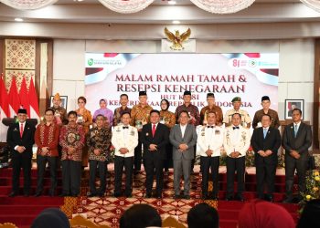 Danrem 044/Gapo Bersama Forkopimda Sumsel Hadiri Resepsi Kenegaraan HUT ke-81 RI