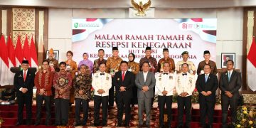 Danrem 044/Gapo Bersama Forkopimda Sumsel Hadiri Resepsi Kenegaraan HUT ke-81 RI