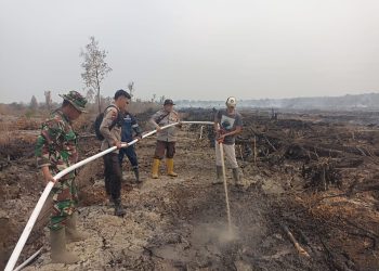 Polsek Tungkal Ilir Ground Check Hotspot di Teluk Tenggulang, Situasi Terkendali