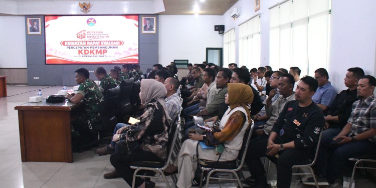 Rapat Evaluasi KDKMP, Korem 044/Gapo Dorong Percepatan Pelaksanaan di Wilayah