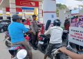 Polsek Majauleng Pantau SPBU, Antrean Pengisian BBM Berjalan Kondusif