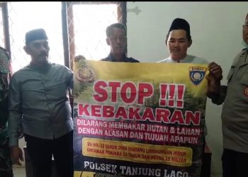 Cegah Karhutla, Polsek Tanjung Lago Sosialisasikan Larangan Pembakaran Lahan di Desa Mulia Sari
