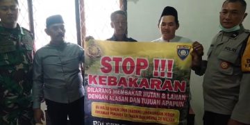 Cegah Karhutla, Polsek Tanjung Lago Sosialisasikan Larangan Pembakaran Lahan di Desa Mulia Sari